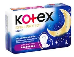 Набір нічних гігієнічних прокладок Kotex Night Extra Protect 10 шт (2 уп. x 5 шт) - мініатюра 4