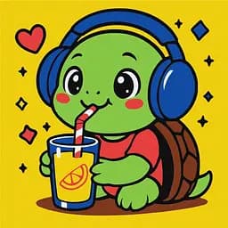 Картина за номерами "Черепашка пʼє лимонад" ©art_selena_ua KHO1289, 25х25 см