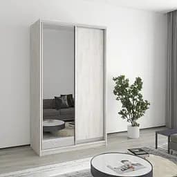 Шафа-купе дводверна MebelStar Стандарт AL ДСП/Дзеркало 120x45x210 см Аляска сірий (MBS-2398)