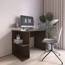 Комп’ютерний стіл Vays D-7 Венге Темний, письмовий, з полицями ліворуч, ЛДСП, 100×60×76 см - для дому, офісу, навчання