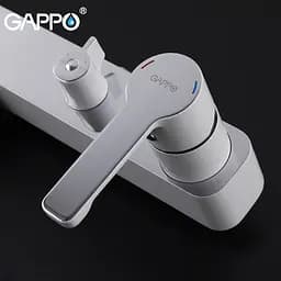 Душова система Gappo G2402-8, вилив - перемикач на лійку, білий/хром, Хром - мініатюра 3