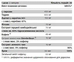 Жироспалювач Pure Gold Protein NRG Burn 60 капсул - мініатюра 2