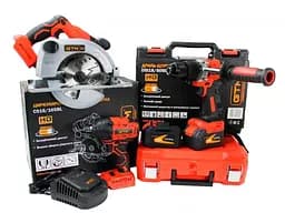 Набір акумуляторного інструменту GTM 18V шурупокрут DSI18/80BL, дискова пила CS18/165BL, гайкокрут IWC18/320BL + 2 АКБ і ЗП
