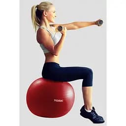 Фітбол York Fitness 55см червоний + насос - мініатюра 4