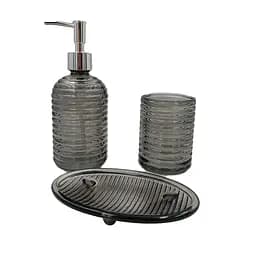 Набір аксесуарів для ванної кімнати Werk дозатор, стакан, мильниця графіт (136119)