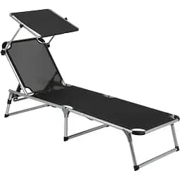 Кровать раскладная Bo-Camp Sun Lounger With Sunscreen 5 Positions Black (1304460)