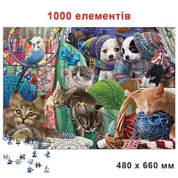 Пазл классический Щенки и Котята 84719, 1000 элементов