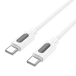 Дата кабель Borofone BX114 Structure Type-C to Type-C 60W (1m) White - мініатюра 4