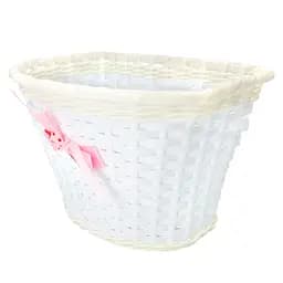 Корзина на детский велосипед / самокат ретро 23х16х16 см белая (G0001912)