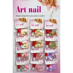 Ногти накладные цветные с рисунком и камешками Art Nail 14315 упаковка 12 шт., 01