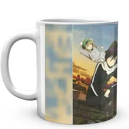 Кухоль GeekLand Noragami Бездомний Бог Ято, Хійорі та Юкіне над дахами вечірнього міста NRG 02.009 330 мл білий