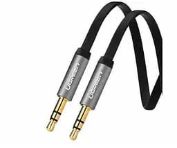 Кабель аудіо UGREEN 3.5mm Male to 3.5mm Male flat Cable 0.5m Black (10723) - мініатюра 2