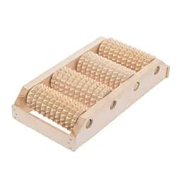 Масажер для ніг дерев'яний зубчастий на 4 ролики для однієї ноги 25х12.5х5 см, Woodly 84981