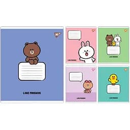 Зошит учнівський "Line Friends Stylish" Yes 767647 12 аркушів1 шт. в асортименті