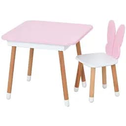 Столик зі стільцем Bambi "Метелик" 05-025R-BOX з ящиком рожево-білий