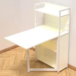 Стіл книжка з етажеркою Практик 1 Ferrum-decor 1200x640x990 Білий метал ДСП Біле 16 мм (FRD-104618)