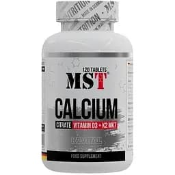 Вітаміни та мінерали MST Calcium Citrate + Vitamin D3 + K2 MK7, 120 таблеток