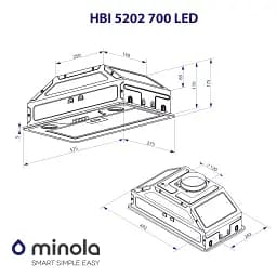 Витяжка повновбудована Minola HBI 5202 I 700 LED - мініатюра 10