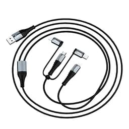 Кабель Hoco X38 Cool 4-in-1, 2Lightning/Micro USB/Type-C - комбо 4 в 1 черный