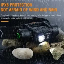 Налобний ліхтар Boruit HP500 IPX6 Type-C 1000Lm (червоне світло) - мініатюра 6