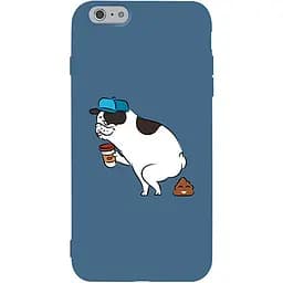 Чехол-накладка Toto Matt TPU 2 mm Print Case Apple iPhone 6/6s #50 Mops Kak Navy Blue