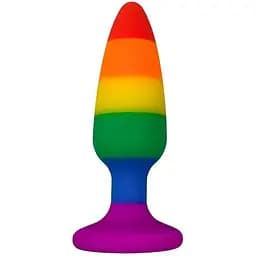 Силиконовая анальная пробка Wooomy Hiperloo silicone Rainbow Plug M