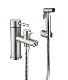 Змішувач для умивальника з гігієнічним душем Zerix SUS-001-SH ZX5616, Нержавіюча сталь