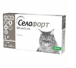 Краплі на холку для котів KRKA «Селафорт», 7,6-10кг (ціна за 1шт)