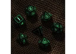 Набір кубиків Runic Black & glow-in-the-dark Dice Set , 7 шт. (SRUN03) - мініатюра 3