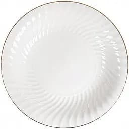 Тарілка супова Lefard Меренга 21.5 см біла із золотим (949-009-2)