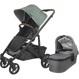 Прогулянкова коляска Uppababy Cruz V2 - GWEN + люлька Uppababy Carrycot-Greyson charcoal Melange Carbon Frame 
