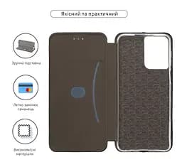 Чехол-книжка для Motorola G55 5G, G-Case, черный, кожаный чехол-книга из экокожи (PU) и TPU, с магнитом, с подставкой и вместительным кардхолдером, противоударный, защита всего корпуса, ArmorStandart (ARM81222) - мініатюра 3