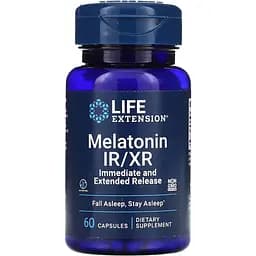 Мелатонін Life Extension Melatonin IR/XR 60 капсул