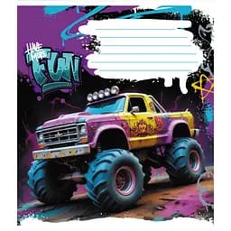 Тетрадь ученическая "Монстер трак" Leader 024-550238K-5 в клеточку, 24 листа