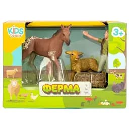 Дитячий іграшковий набір Ферма Kids Team Q9899-T1_2 конячка, вівця, фермерка