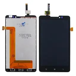 Дисплей для Lenovo S580 с черным тачскрином и серебристой корпусной рамкой