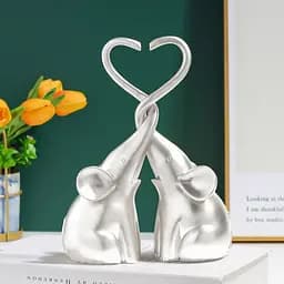 Декоративна статуетка MBM My Home Пара слоників біла (DH-ST-25 WHITE) - мініатюра 3