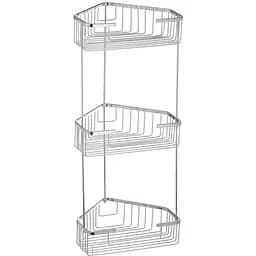 Угловая полка в ванну решетка 3-ярусная Zerix LR335-2 LL1453, Хром