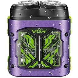 Электробритва аккумуляторная VGR V-344 Роторная 8000 RPM Влагозащита IPX6 Фиолетовая
