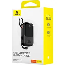 Акумулятор зовнішній з 2 вбудованими кабелями Baseus QPow Pro FC 20000 mAh 22.5 (P10067103113-00) - мініатюра 6