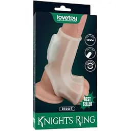 Эрекционное кольцо с вибрацией Lovetoy Knights Ring 13.3 см белый