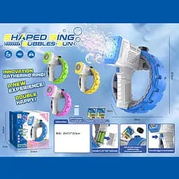 Пистолет с мыльными пузырями 777-30 A подсветка, концентрат, мыльный раствор, на батарейках, в коробке (6980590190128) МИКС