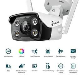IP-Камера VIGI С340-W-4,PoE, 4Мп, 4 мм, Wi-Fi, H265+, IP66, Bullet, кольорове нічне бачення, TP-Link teh0015969 - мініатюра 5