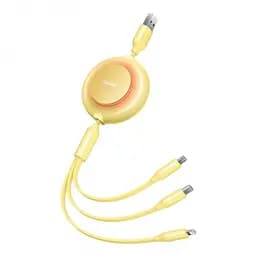 Кабель Baseus Bright Mirror 2 Series 3-in-1 Cable USB to MicroUSB+Lightning+Type-C 3.5A 1.1m CAMJ010011 Yellow