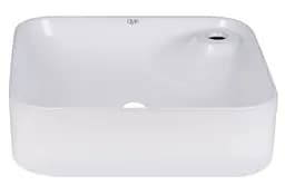 Комплект Qtap Stork: Раковина накладна квадратна 430x430x125 мм White + Донний клапан PU02 (QT15112194WN47318) - мініатюра 2