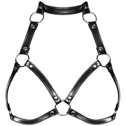 Портупея на груди Obsessive A740 harness black, штучна шкіра