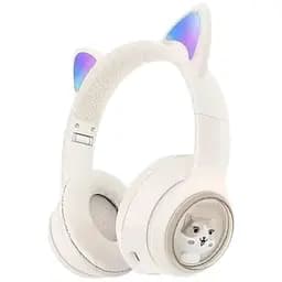 Беспроводные наушники AKZ 01 Bluetooth наушники с кошачьими ушками белый