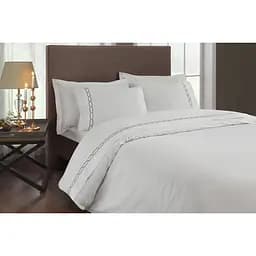 Комплект постільної білизни TAC Diamond Antracit з вишивкою Євро Різнобарвний 000230169