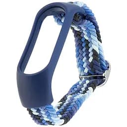 Ремінець Braided Buckle Enhanced Mi Band 3/4/5/6/7 Navy Синій Білий