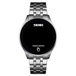 Чоловічий наручний світлодіодний годинник Skmei 1579 light (Сріблястий) - мініатюра 2
